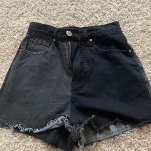 pretty little thing two toned highwaisted jean